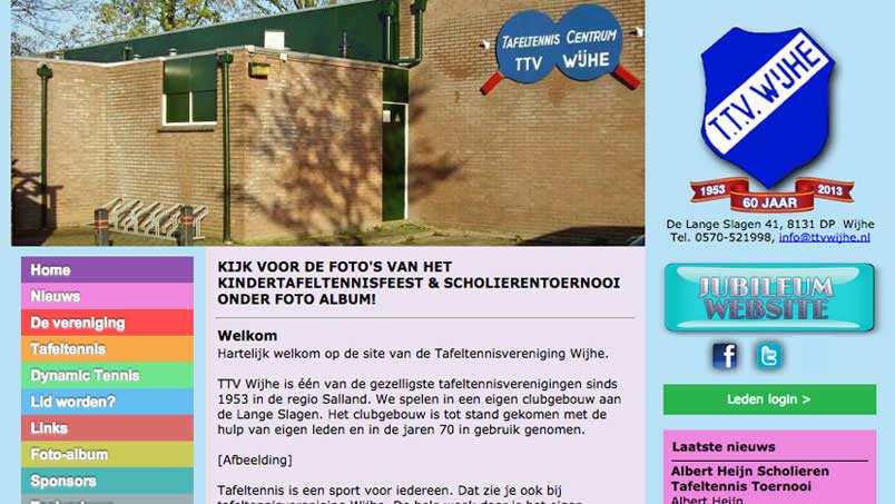 Website - Tafeltennisvereniging Wijhe